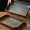 Bandeja de Vidro Organizadora com Base Floral