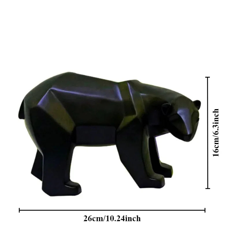 Escultura Decorativa de Urso Polar Geométrico em Resina