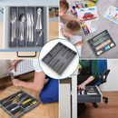 Organizador de Talheres Para Gaveta com 5 Divisórias Cinza