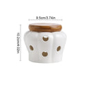 Pote Organizador de Cerâmica com Tampa de Madeira