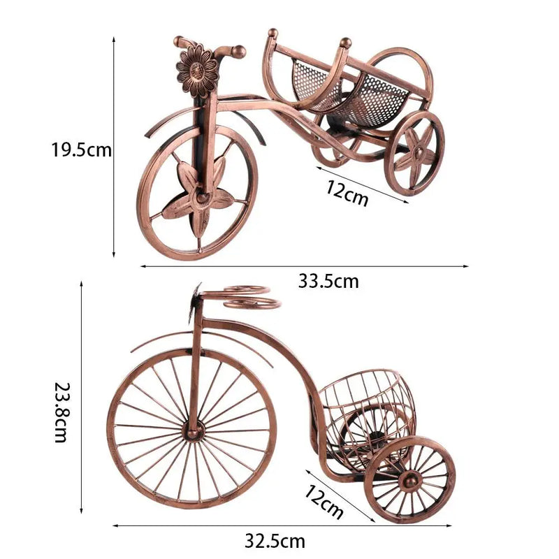 Suporte de Vinho Decorativo Metal Formato Bicicleta Design Retro Cobre