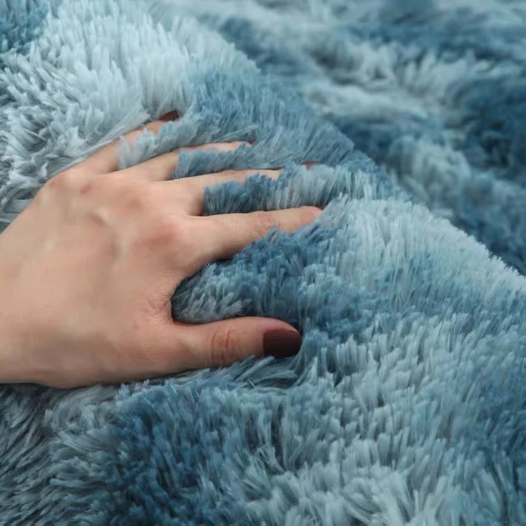 Tapete Felpudo Azul Antiderrapante para Sala e Quarto